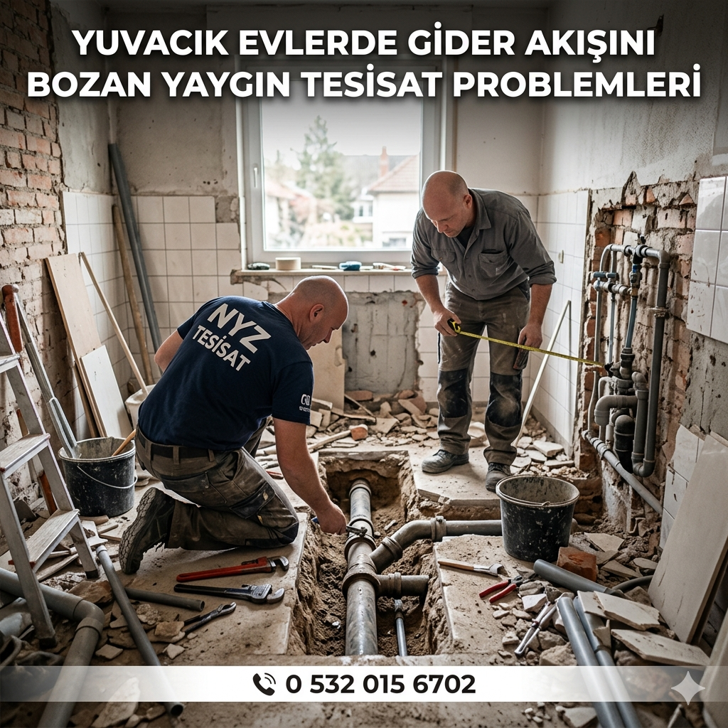 Yuvacık Evlerde Gider Akışını Bozan Yaygın Tesisat Problemleri