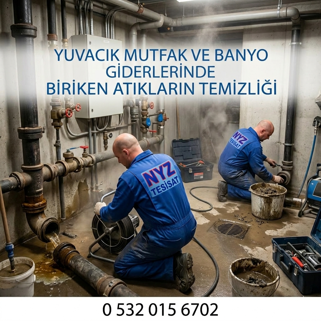 Yuvacık Mutfak ve Banyo Giderlerinde Biriken Atıkların Temizliği