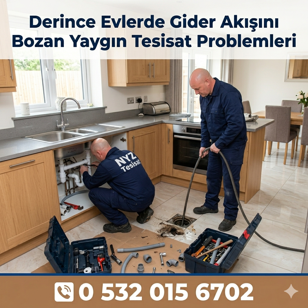 Derince Evlerde Gider Akışını Bozan Yaygın Tesisat Problemleri