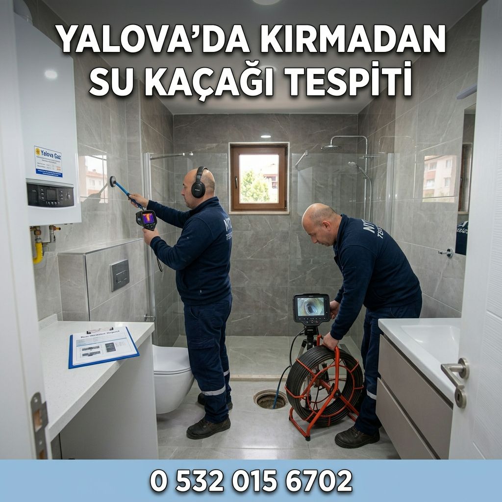 Yalova’da Kırmadan Su Kaçağı Tespiti